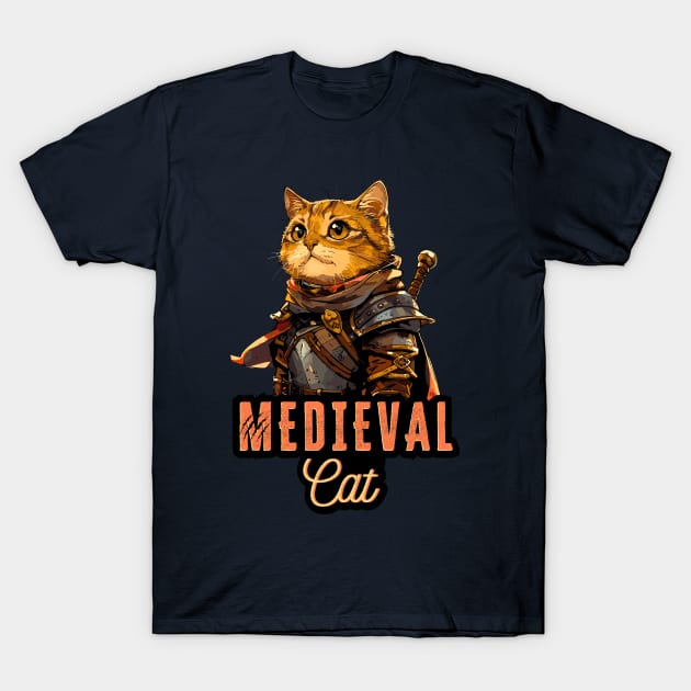 Medieval Cat: Armored Warrior Kitten T-Shirt by AmandaOlsenDesigns